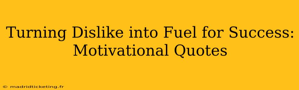 Turning Dislike into Fuel for Success: Motivational Quotes
