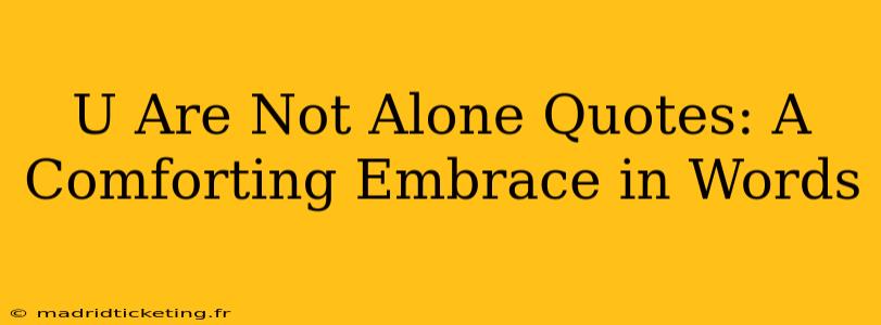 U Are Not Alone Quotes: A Comforting Embrace in Words