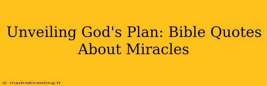 Unveiling God's Plan: Bible Quotes About Miracles