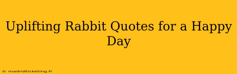Uplifting Rabbit Quotes for a Happy Day