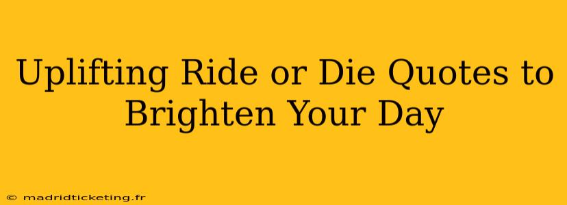 Uplifting Ride or Die Quotes to Brighten Your Day