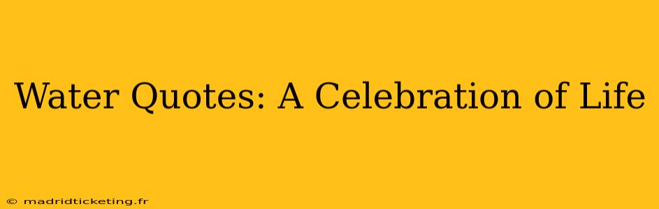 Water Quotes: A Celebration of Life