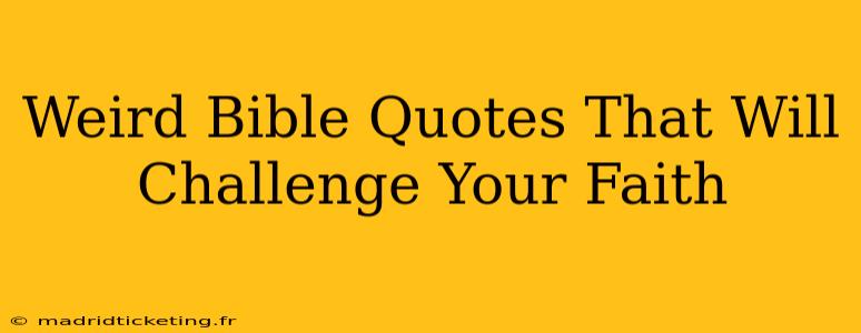 Weird Bible Quotes That Will Challenge Your Faith