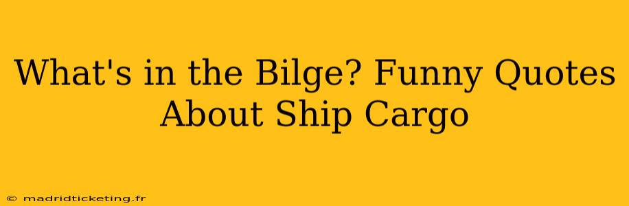 What's in the Bilge? Funny Quotes About Ship Cargo