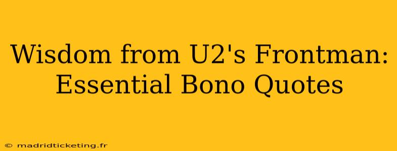 Wisdom from U2's Frontman: Essential Bono Quotes