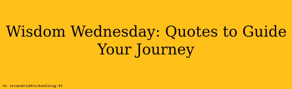 Wisdom Wednesday: Quotes to Guide Your Journey