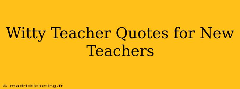 Witty Teacher Quotes for New Teachers