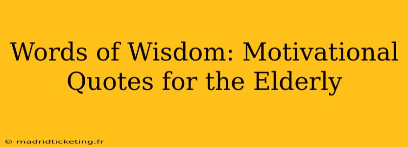 Words of Wisdom: Motivational Quotes for the Elderly